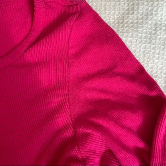 TAG pink thermal  knit long sleeve henley top M‎ - Picture 2 of 6